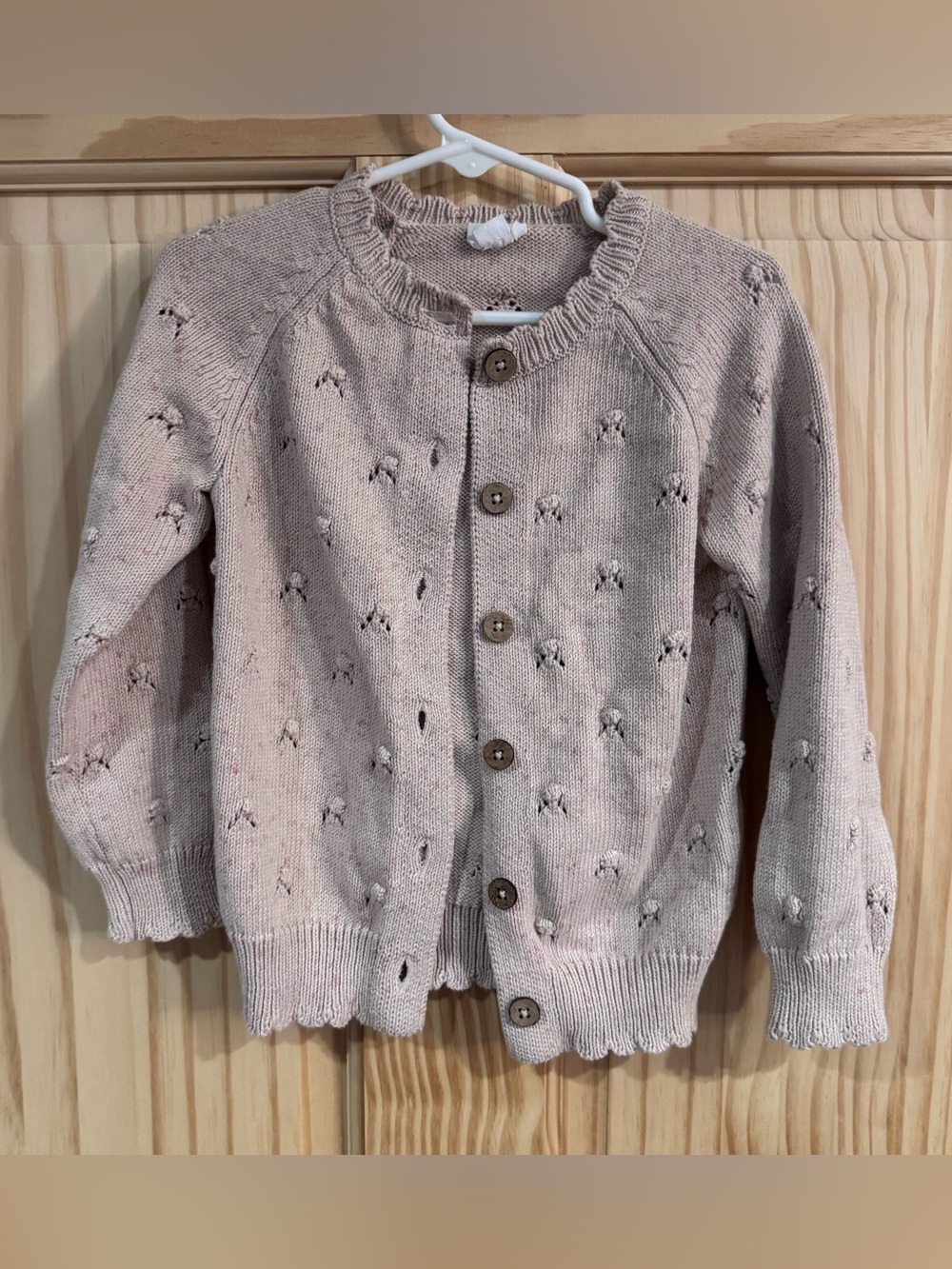 Jamie Kay Eyelet Knit Button Cardigan Sweater 3T